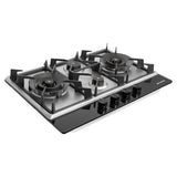 HOB INSPIRIA 754 BR AI FFD GS PNG 75 cm 4 Burner Built-In Gas Hob with Flame Failure Device, Glass & Stainless Steel