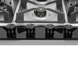 HOB INSPIRIA 754 BR AI FFD GS PNG 75 cm 4 Burner Built-In Gas Hob with Flame Failure Device, Glass & Stainless Steel