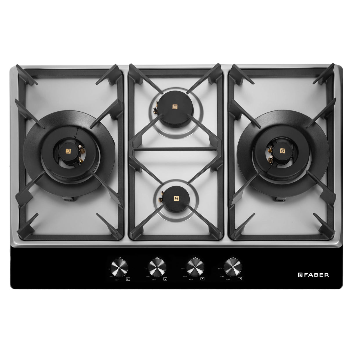 HOB INSPIRIA 754 BR AI FFD GS PNG 75 cm 4 Burner Built-In Gas Hob with Flame Failure Device, Glass & Stainless Steel