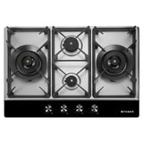 HOB INSPIRIA 754 BR AI FFD GS PNG 75 cm 4 Burner Built-In Gas Hob with Flame Failure Device, Glass & Stainless Steel