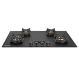 Hob Innova 904 BR AI FFD 90 cm 4 Burner Built-in Gas Hob Black Glass with Timer