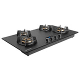Hob Innova 904 BR AI FFD 90 cm 4 Burner Built-in Gas Hob Black Glass with Timer