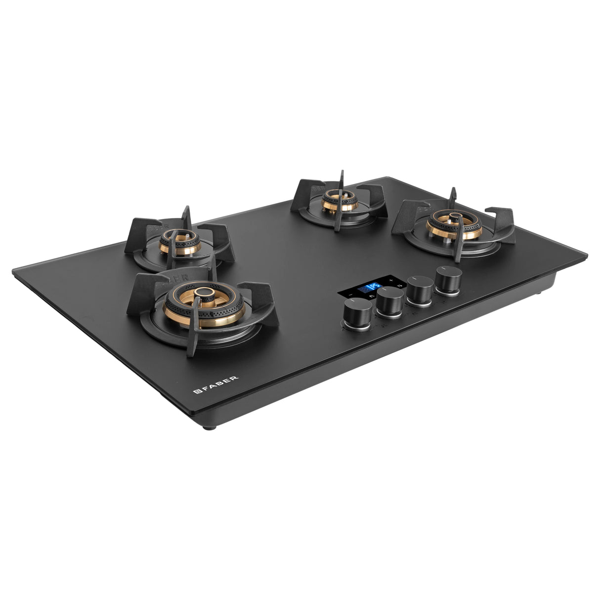 Hob Innova 904 BR AI FFD 90 cm 4 Burner Built-in Gas Hob Black Glass with Timer