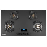 Hob Innova 904 BR AI FFD 90 cm 4 Burner Built-in Gas Hob Black Glass with Timer