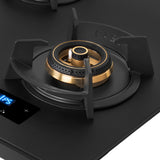 Hob Innova 753 BR AI FFD 75 cm 3 Burner Built-in Gas Hob Black Glass with Timer