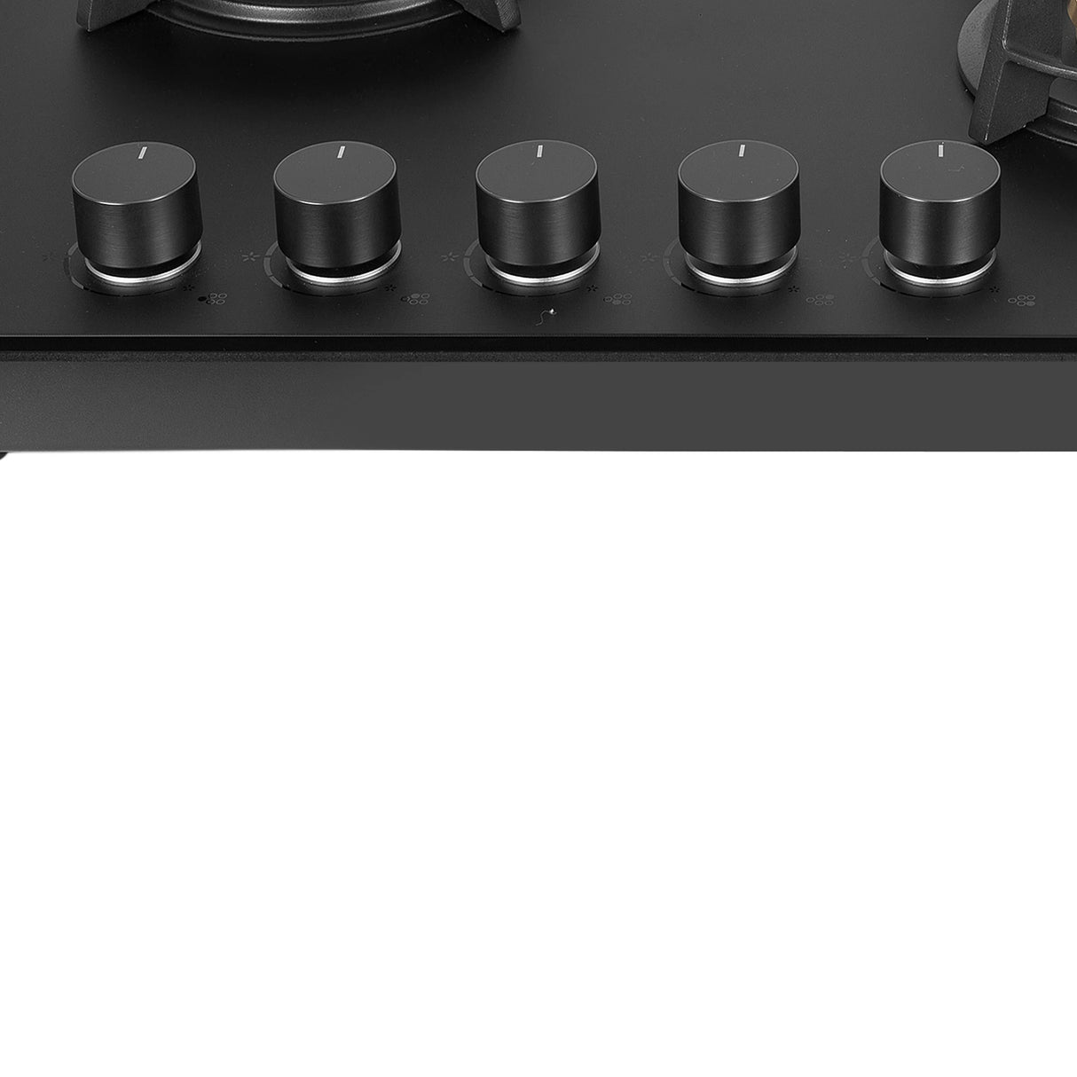 Hob Innova 905 BR AI FFD 90 cm 5 Burner Built-in Gas Hob Black Glass with Timer