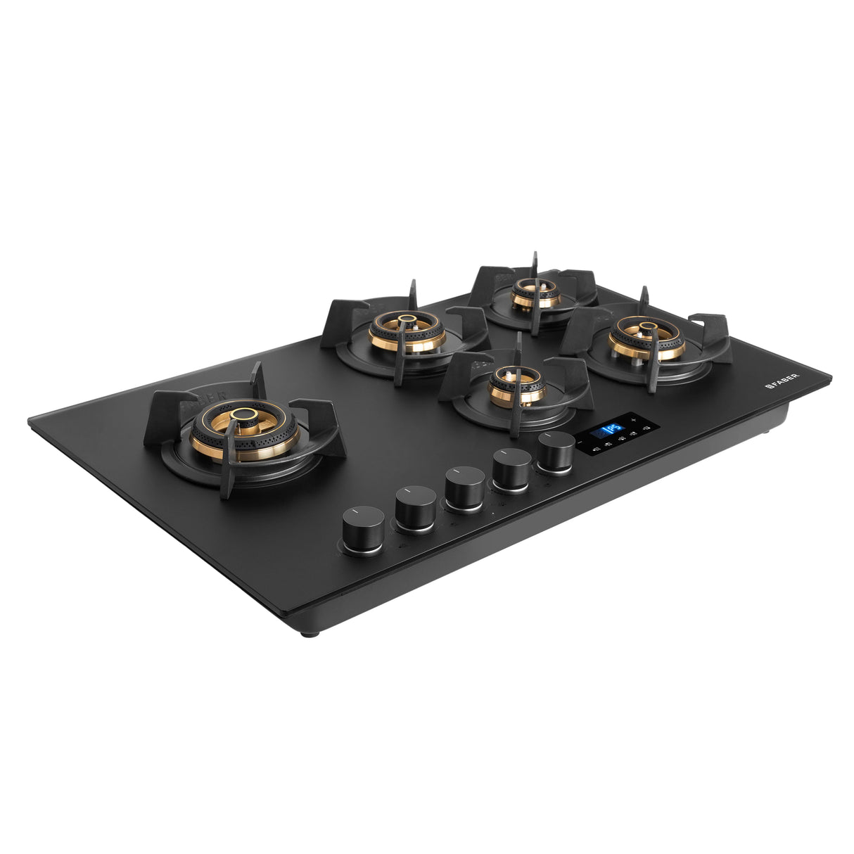 Hob Innova 905 BR AI FFD 90 cm 5 Burner Built-in Gas Hob Black Glass with Timer