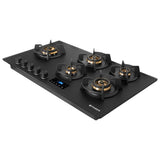 Hob Innova 905 BR AI FFD 90 cm 5 Burner Built-in Gas Hob Black Glass with Timer