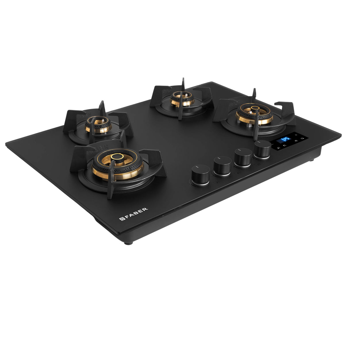 Hob Innova 754 BR AI FFD 75 cm 4 Burner Built-in Gas Hob Black Glass with Timer