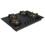 Hob Innova 754 BR AI FFD 75 cm 4 Burner Built-in Gas Hob Black Glass with Timer