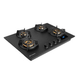 Hob Innova 754 BR AI FFD 75 cm 4 Burner Built-in Gas Hob Black Glass with Timer
