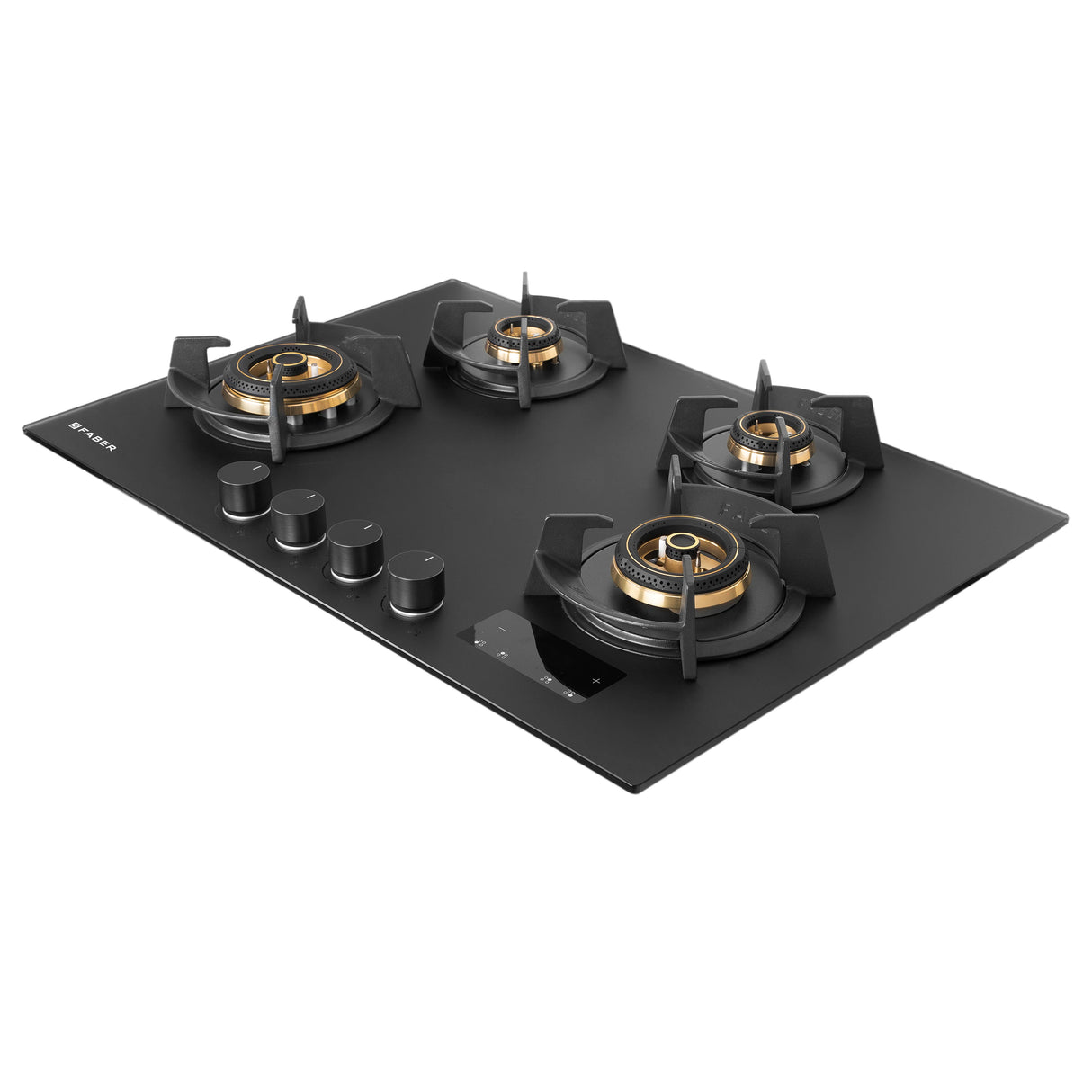Hob Innova 754 BR AI FFD 75 cm 4 Burner Built-in Gas Hob Black Glass with Timer