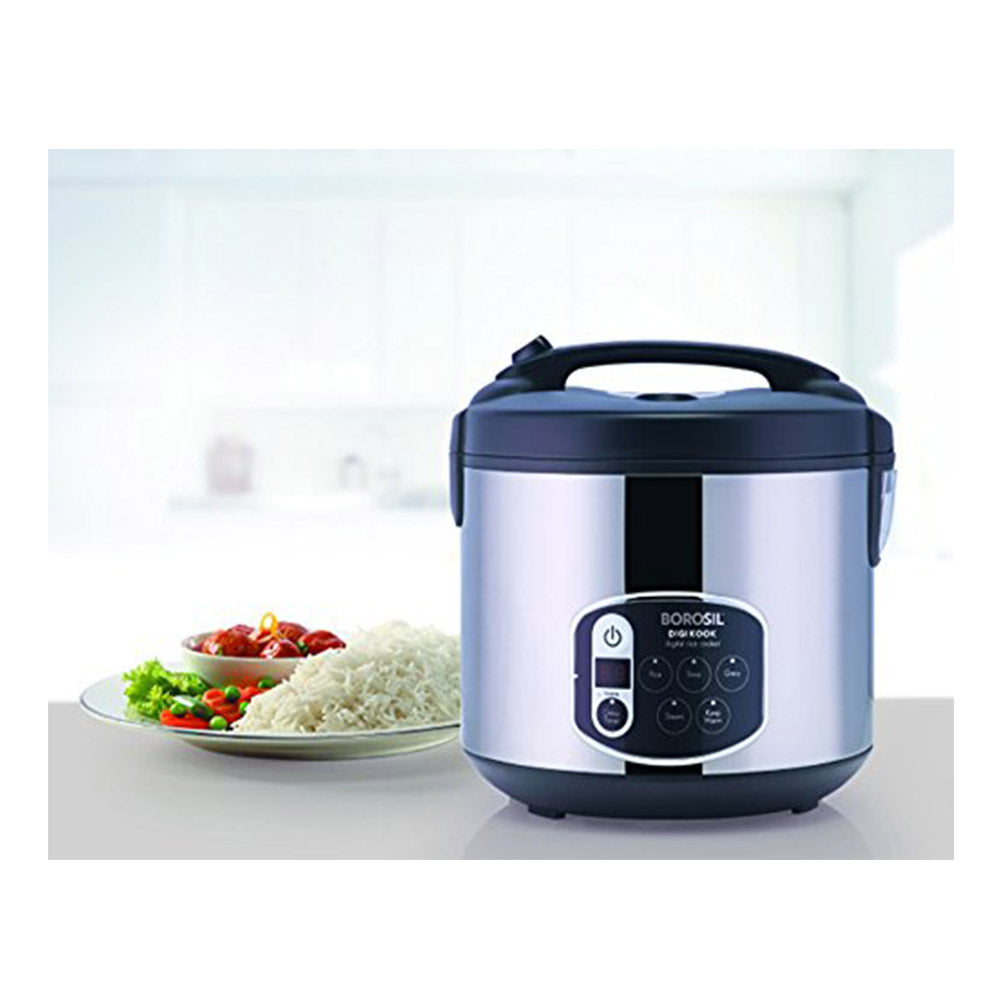 BOROSIL 650 W ELECTRIC RICE COOKER AND STEAMER (BLACK)
