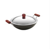 HAWKINS FUTURA 5 LITRE HARD ANODISED DEEP-FRY PAN (FLAT BOTTOM) WITH 2 SHORT HANDLES WITH LID AD50 S