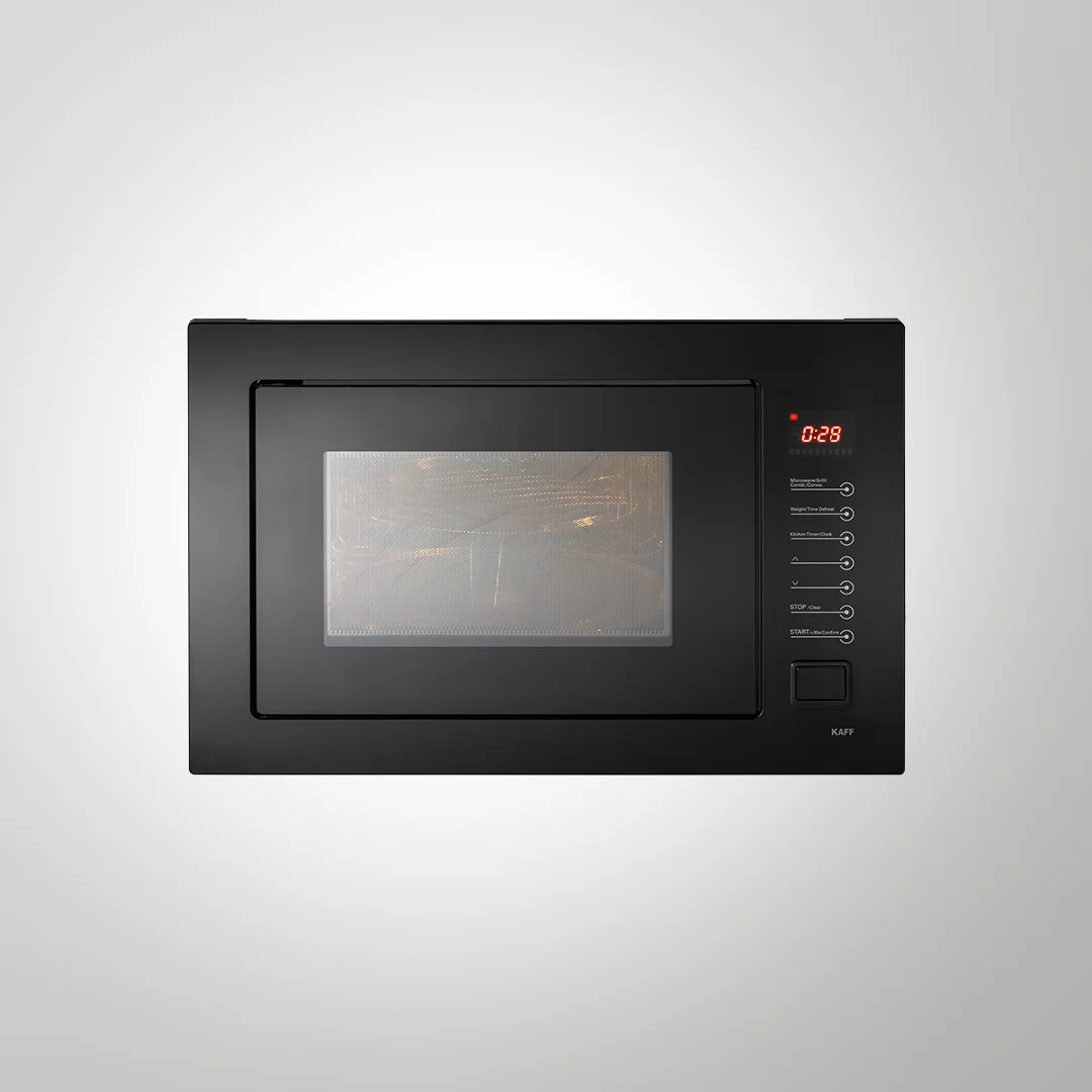 KAFF KMW 8A BLK Full Black Tempered Glass With Touch Controls Built In Microwave