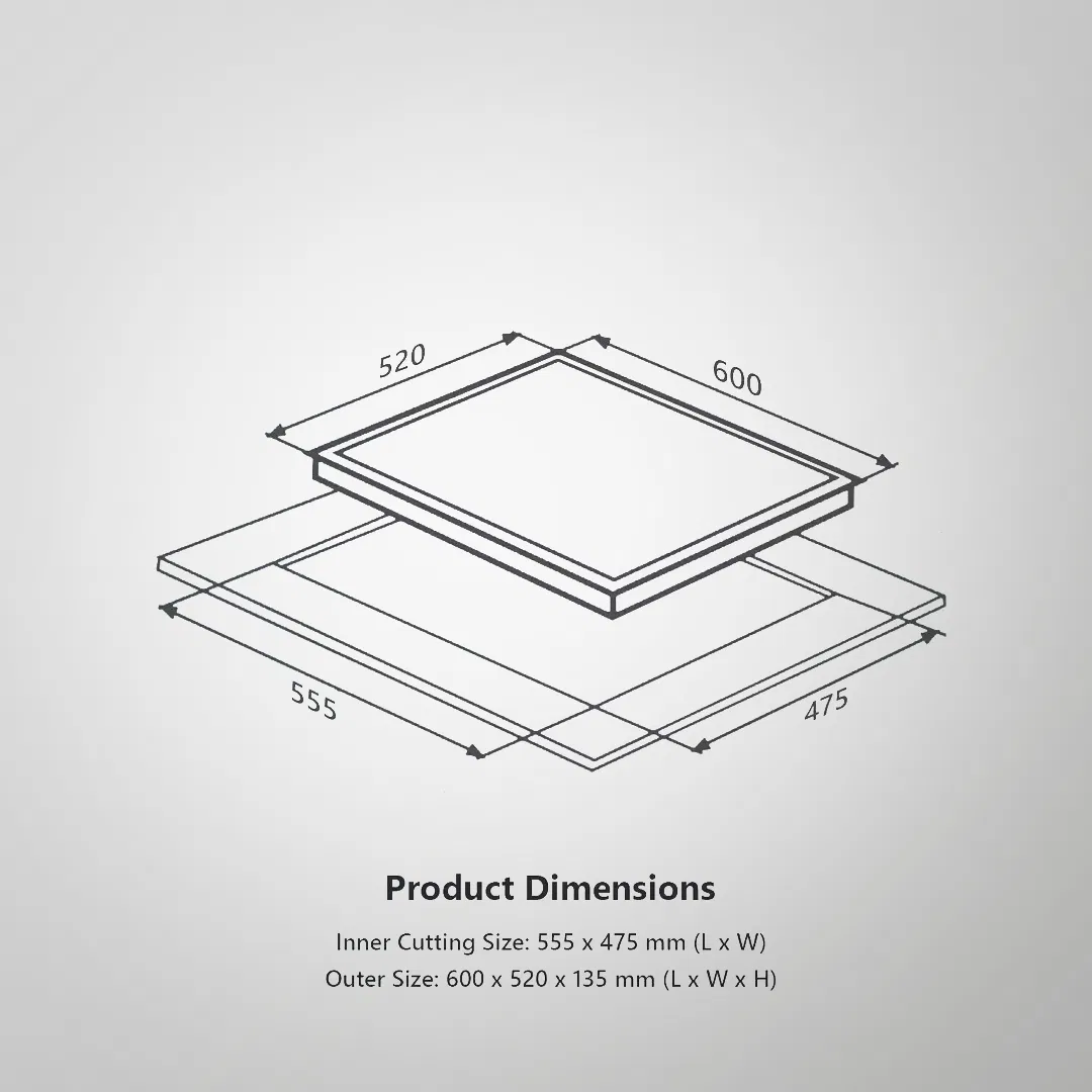 KAFF ALN 603 3 High Efficiency Brass Burners Coated in Black | Built In Hob