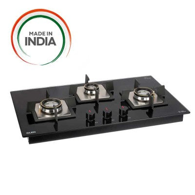 Glen 3 Burner Built-in Glass Hob Top 1073 SQ HT DB FFD (Flame Failure Device)