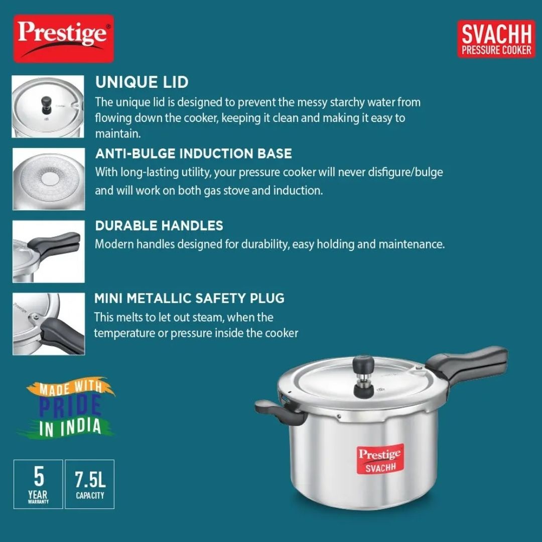 Prestige Svachh Aluminium pressure cooker