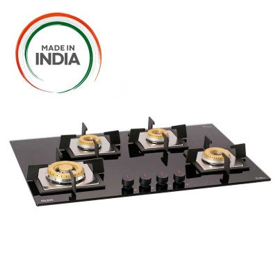 Glen 77 cm  4 Burner Built-in Glass Hob 1074 SQ IN BB TR FFD (Flame Failure Device) 