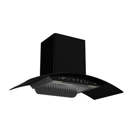 Crompton CHD-IMC90FLE-MBL-Curved Wall Mounted Chimney IntelliMotion 90 cm 