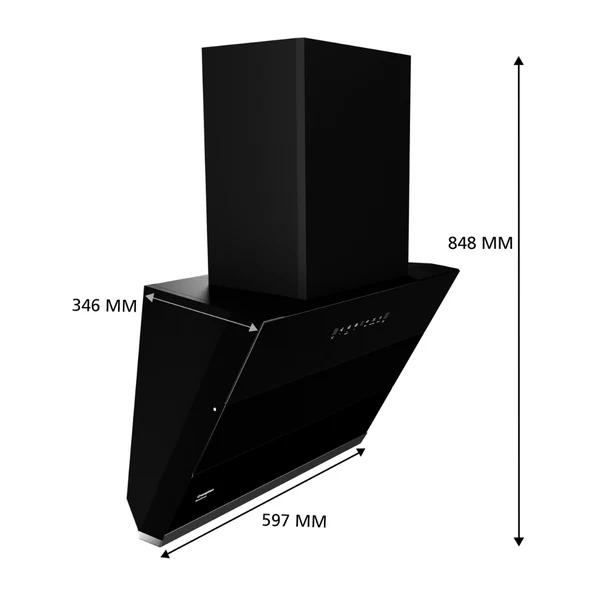 Crompton CHD-SSI60FLX-MBL-Inclined Wall Mounted Chimney SensoSmart 60 cm 