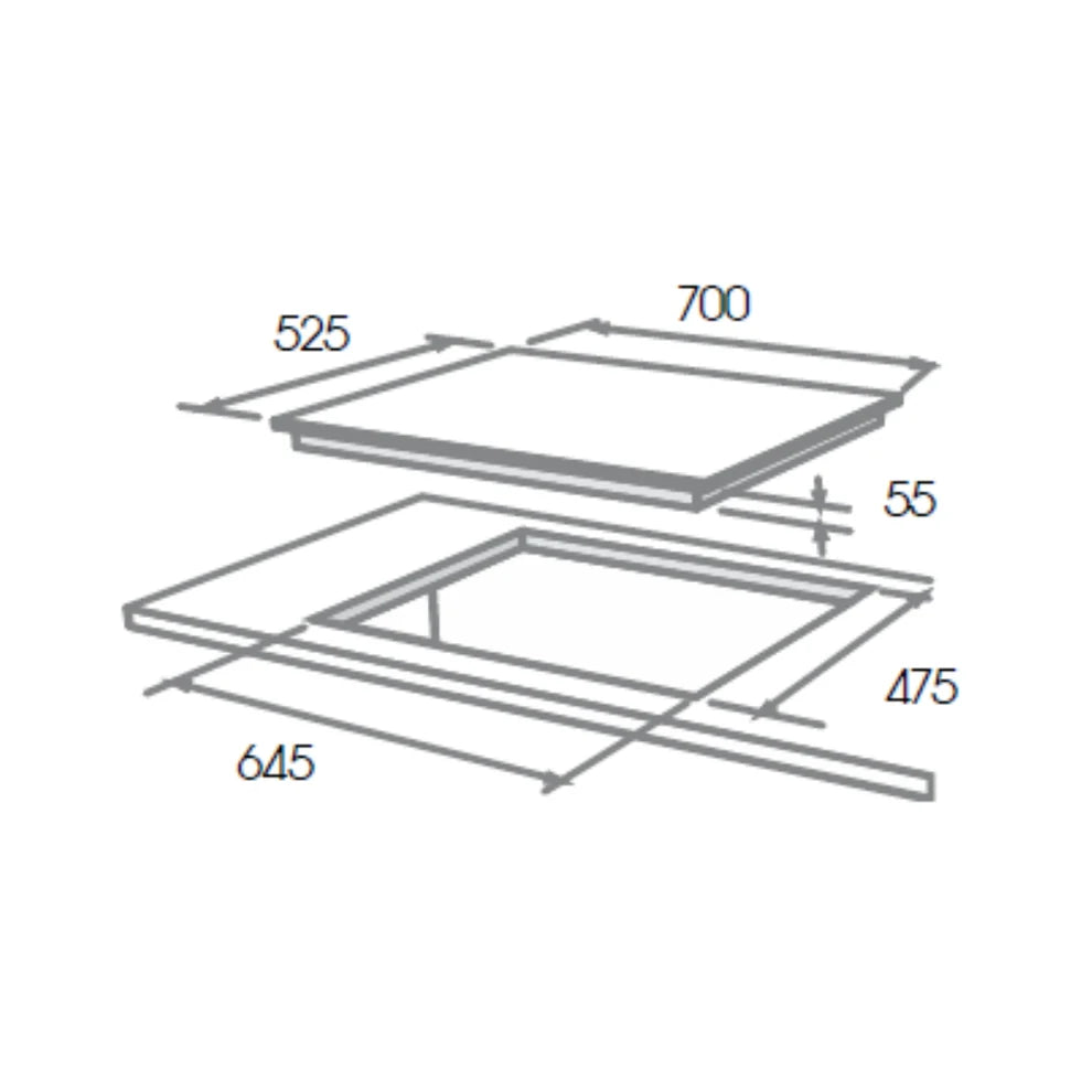 4 Burner Hob 70 Cm, DFS FB MFC 4B 70, Direct Flame Series