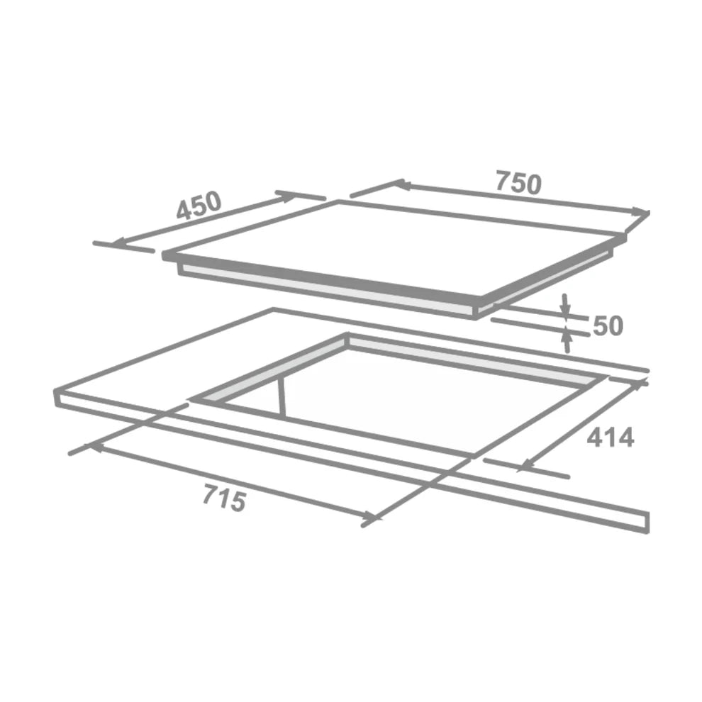 FLEXI DFS PRO FB 3B 75 DX Toughened Glass, Auto Ignition Fully Sealed 3 Burners