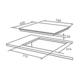 FLEXI DFS PRO FB 3B 75 DX Toughened Glass, Auto Ignition Fully Sealed 3 Burners