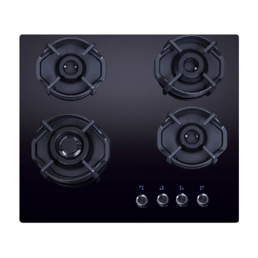FLEXI HEXA 460 LOTUS IND HD 4 Brass Burners Toughened Glass, Auto Ignition Round Metalic knobs