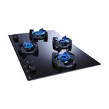 FLEXI HEXA 491 LOTUS IND HD 4 Brass Burners Toughened Glass, Auto Ignition Round Metalic knobs