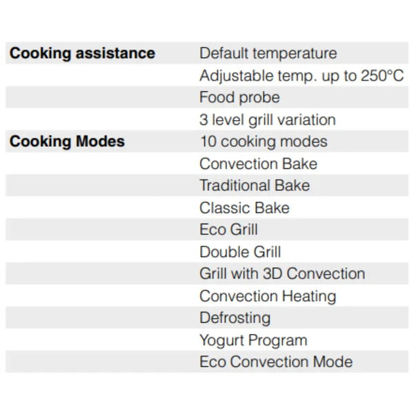 DIAMOND 77 BIO Built-In Oven – 72L, 14 Cooking Modes, Infrared Grill & Meat Probe, LED Knob Control, 538.61.471