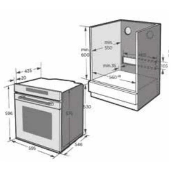 DIAMOND 77 BIO Built-In Oven – 72L, 14 Cooking Modes, Infrared Grill & Meat Probe, LED Knob Control, 538.61.471