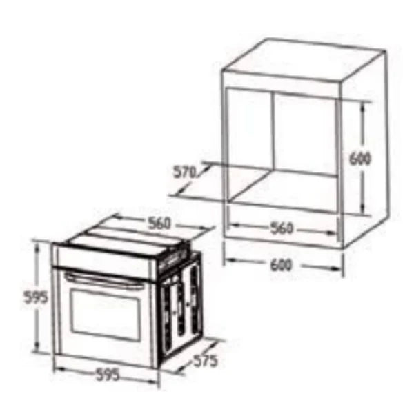 J70 BIO PLUS Built-In Oven – 70L, 10 Functions, Infrared Grill & Rotisserie, Touch Control, 538.01.321