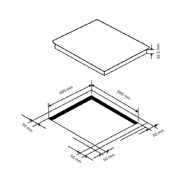 Hafele Nero 60 – 60 cm Built-in 4 Zone Induction Hob with Flex Zones, Booster, Premium Glass, 3500W - 538.66.681