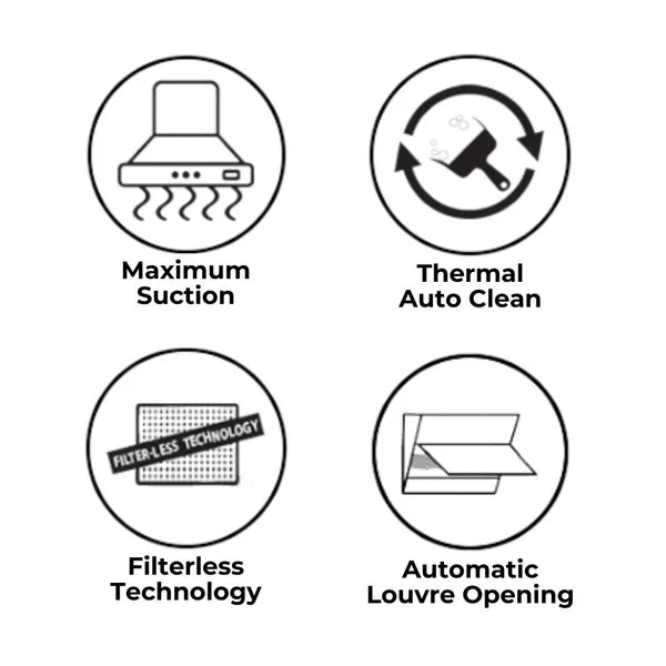 Hindware  Essence Autoclean 60cm IN Wall Mounted Chimney