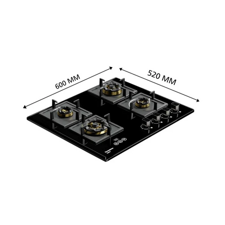 Crompton HOB-OPFB604TI-MBL-Built-InGasHob 4 Burner Hob Optime Series 60 cm 