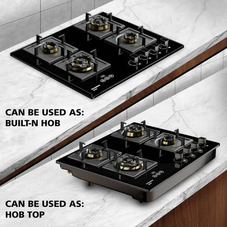 Crompton HOB-OPFB604TI-MBL-Built-InGasHob 4 Burner Hob Optime Series 60 cm 