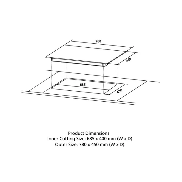 Crompton 78 cm 3 Burner Hob Optime Series HOB-OPFB783TI-MBL-Built-InGasHob