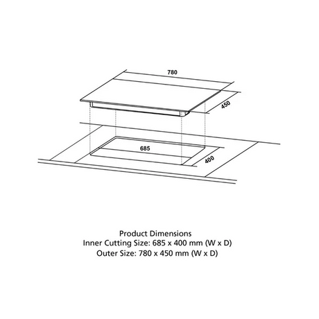 Crompton 78 cm 3 Burner Hob Optime Series HOB-OPFB783TI-MBL-Built-InGasHob