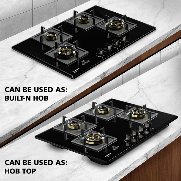 Crompton HOB-OPFB784TI-MBL-Built-InGasHob 4 Burner Hob Optime Series 78 cm 