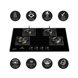 Crompton HOB-OPFB784TI-MBL-Built-InGasHob 4 Burner Hob Optime Series 78 cm 