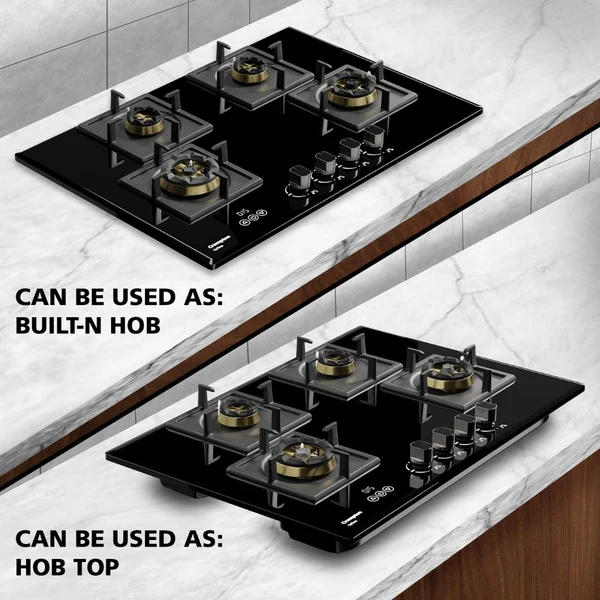 Crompton HOB-OPFB905TI-MBL-Built-InGasHob 4 Burner Hob Optime Series 90 cm 