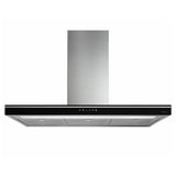 Luce Island 90 Cooker Hood 800 m³/hr Stainless Steel Black Glass (537.81.653)