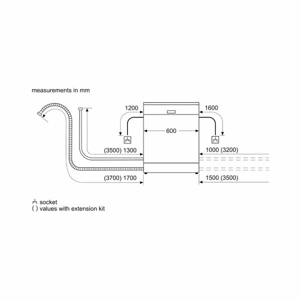 Free Standing Dishwasher iQ500 Series with 13 Place Settings SN256I01GI