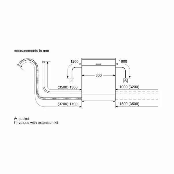 Siemens Free Standing Dishwasher iQ500 Series with 13 Place Settings SN25II00TI