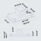 Stella 90 Black NRS 90 cm Ceiling Mounted Cooker Hood with 1000 m³/hr Suction - 537.81.67 Without Motor