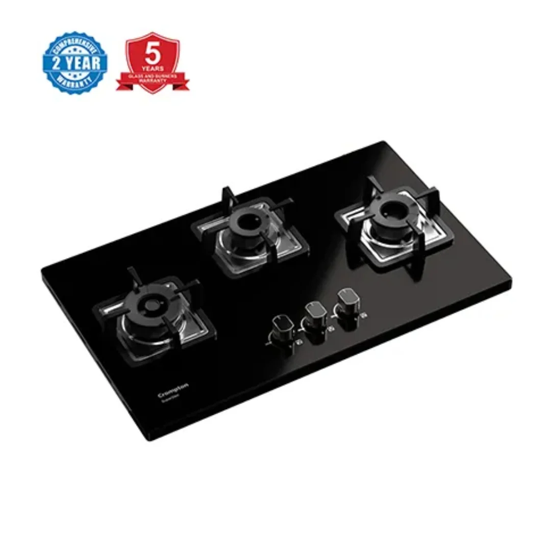 Crompton TAB-SUHB783-MBL-Tablet Hob 78 cm 3 Burner Cooktop Superslim