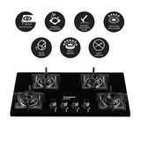 Crompton TAB-SUHB784-MBL-Tablet Hob 78 cm 4 Burner Cooktop Superslim