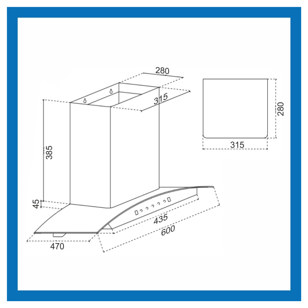 Glen CH 6060 BL MS AC 60cm Auto Clean