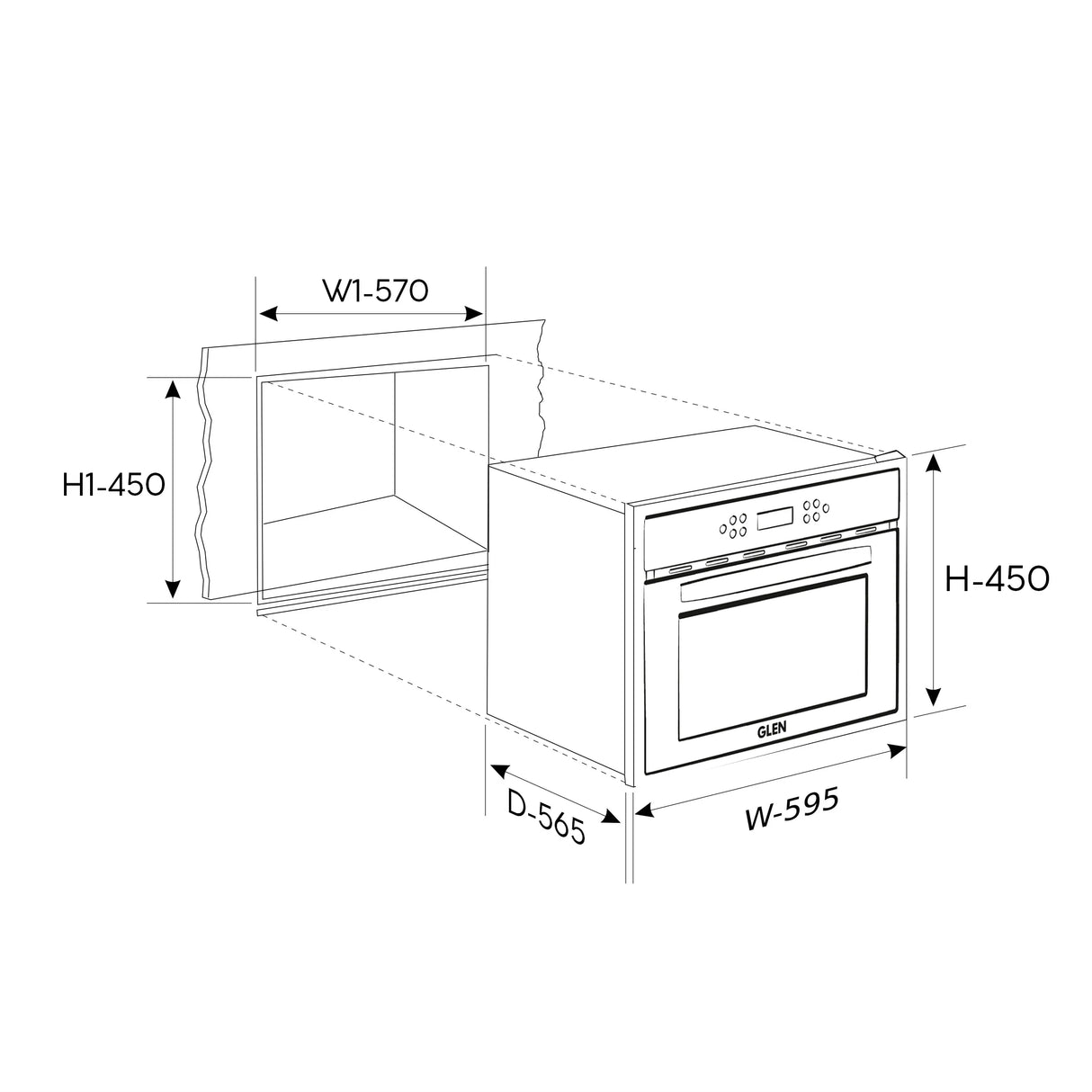 Built-in Air Fryer Oven 45L with Turbo Fan 10 Functions Touch Control (BO-654AFT45)